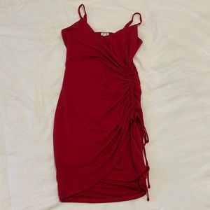 RED BODY CON DRESS